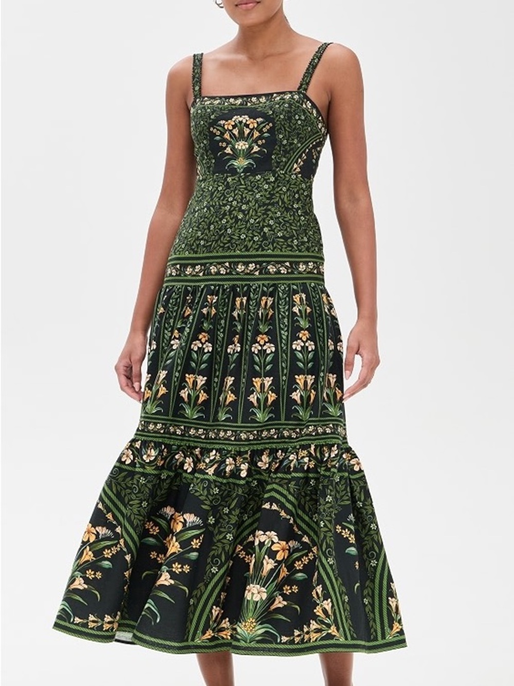 Black Flowers Arch LENZING™ ECOVERO™ Euroflax™ Maxi Dress - Picture 3 of 9